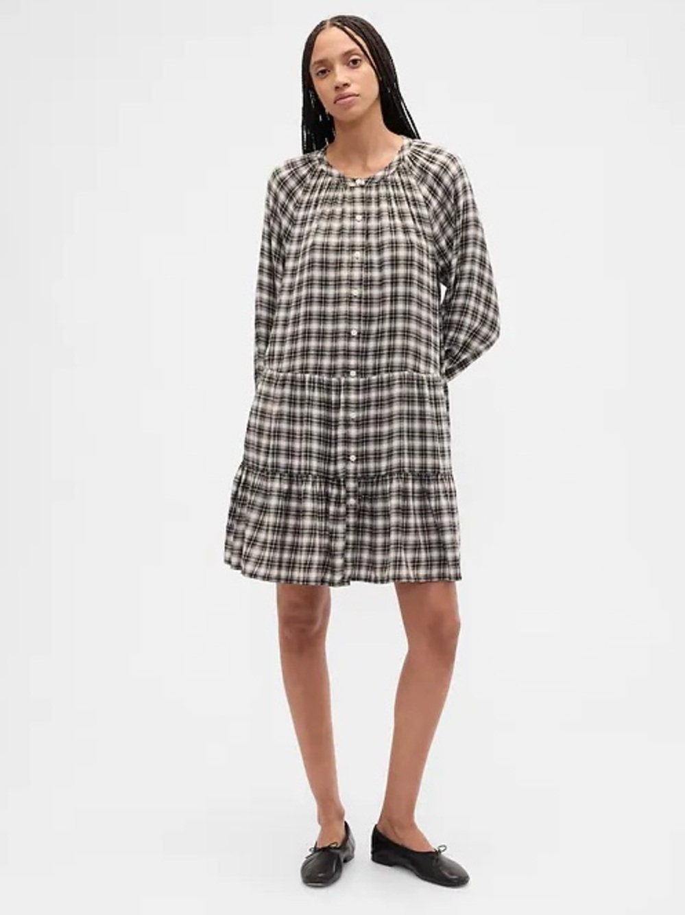 NWT Gap 2025 Plaid Tiered Shirt Dress Size XXL
